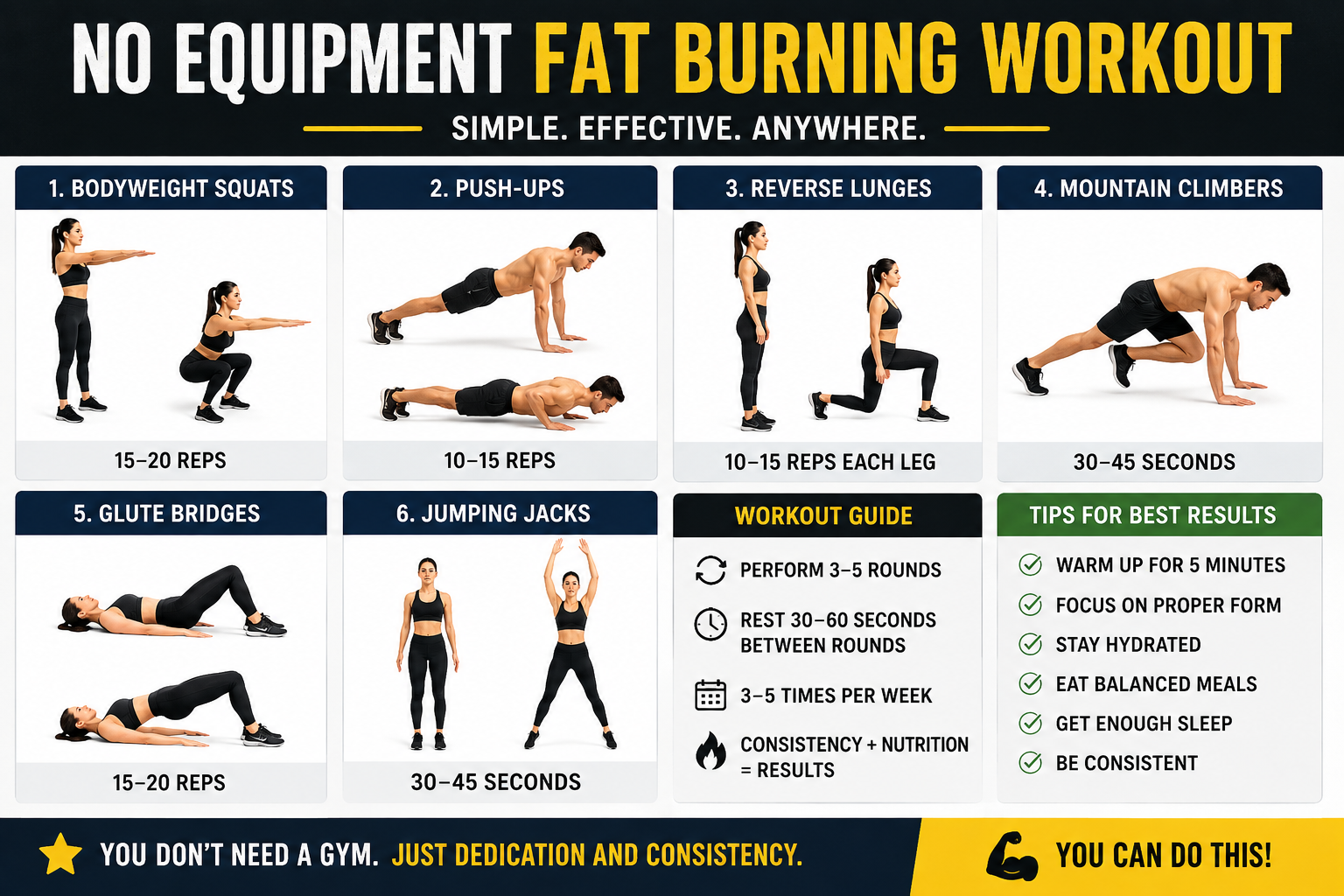 No Equipment Fat Burning Workout: A Practical Guide to Training Anywhere